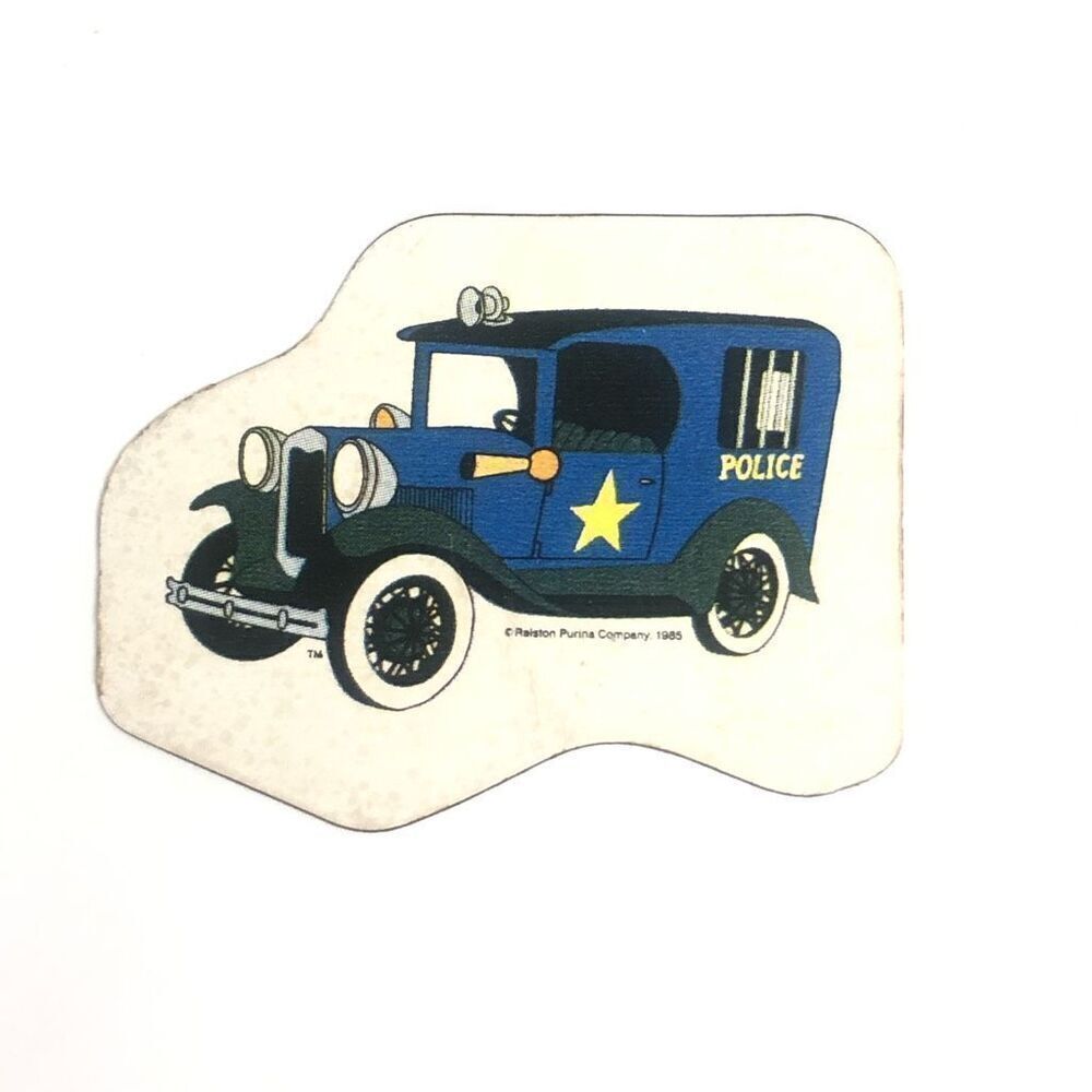 vintage 1985‎ cookie crisp magnet police vehicle cereal premium paper magnet
